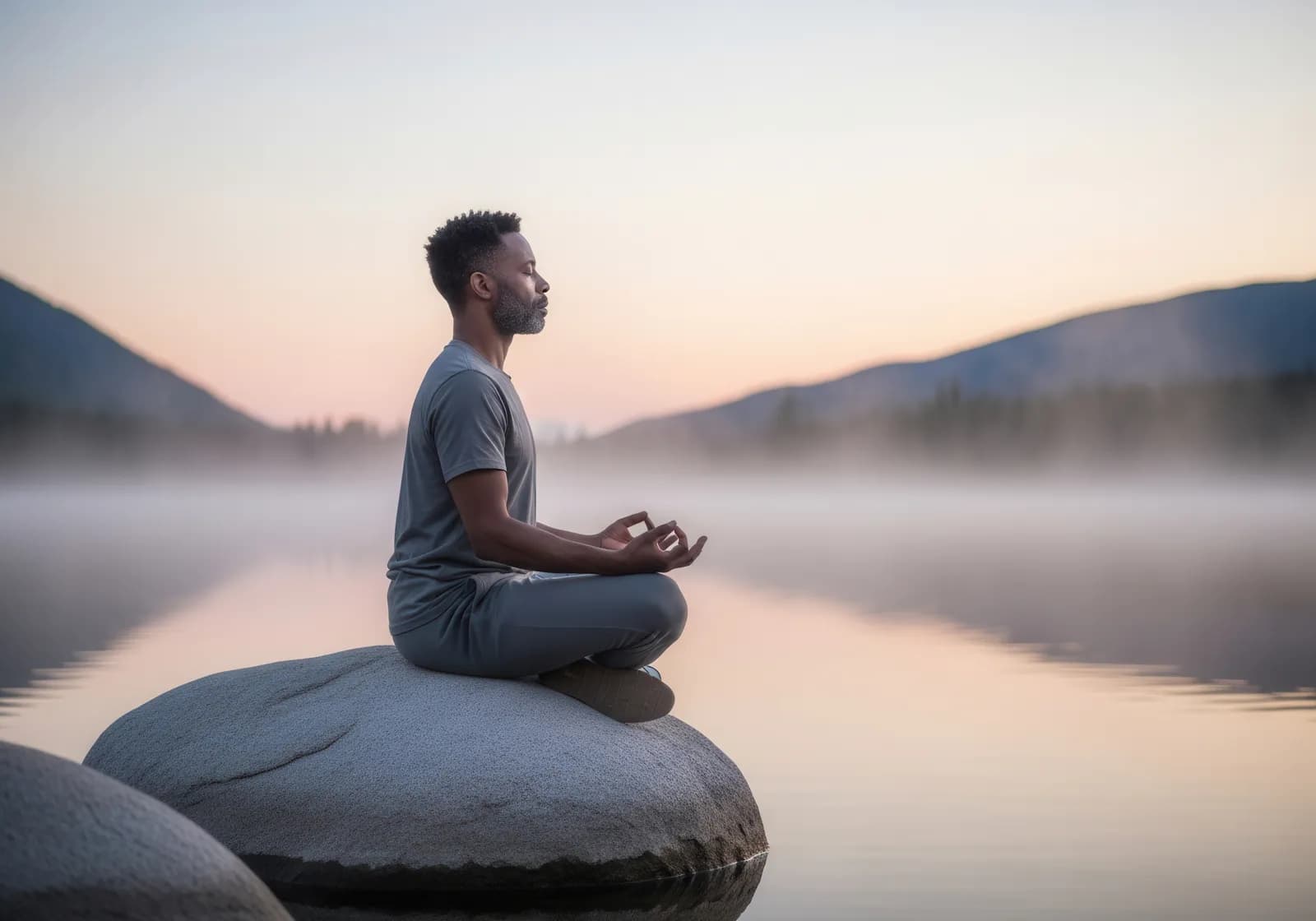 meditating peacefully